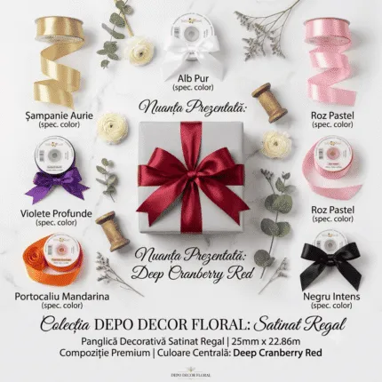 Panglica decorativa saten 25mm x 22.86m