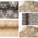 Traversa iuta de Craciun 29cm x 5m