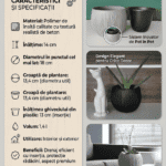 Ghiveci imitatie beton 14 cm