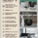 Ghiveci imitatie beton 14 cm