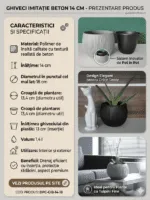 Ghiveci imitatie beton 14 cm