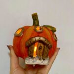 Dovleac ceramica cu led 1 buc