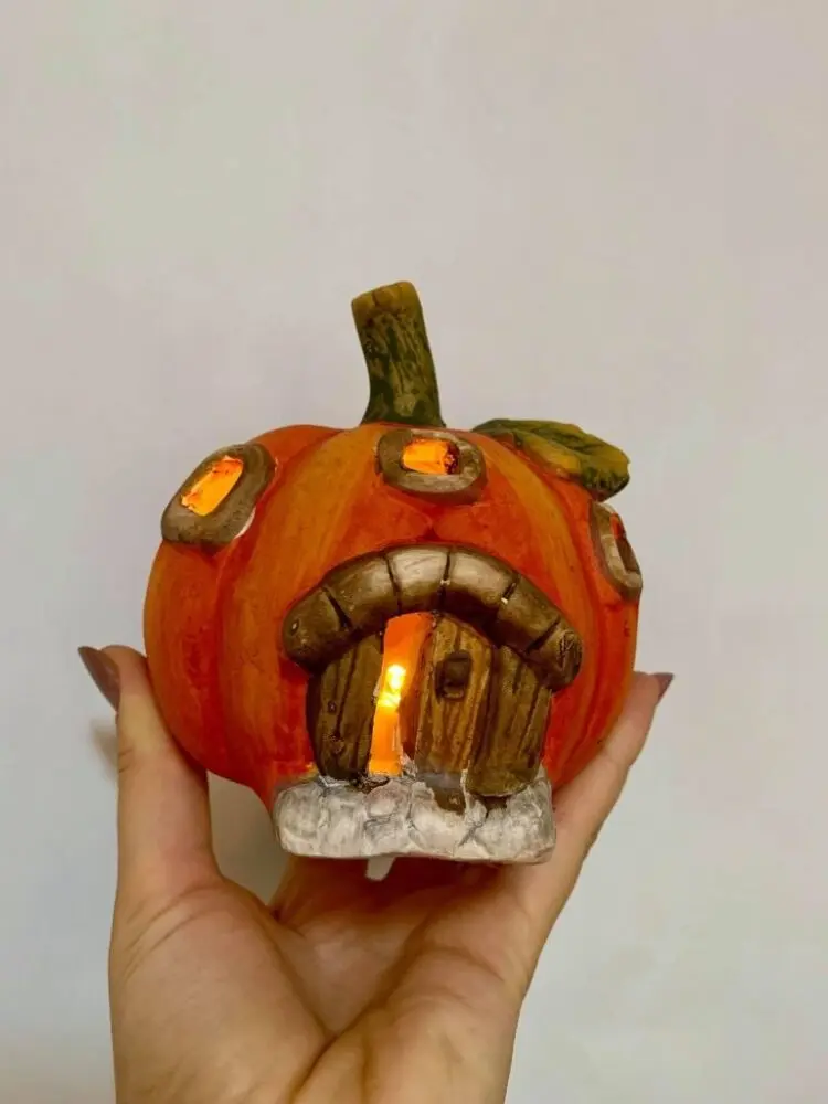 Dovleac ceramica cu led 1 buc