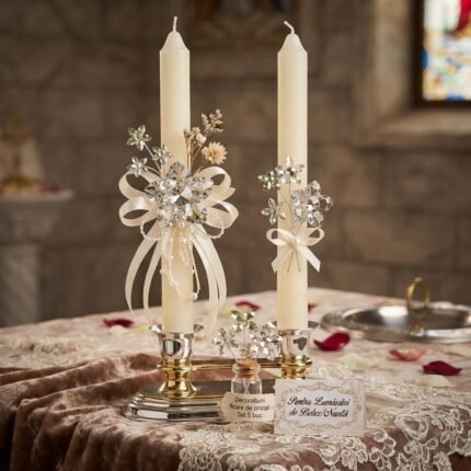 Decorațiune floare de cristal 5 buc