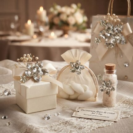 Decorațiune floare de cristal 5 buc