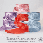Panglică textilă Premium cu model floral 38mmx6.4m