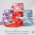 Panglică textilă Premium cu model floral 38mmx6.4m