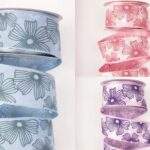 Panglică textilă Premium cu model floral 38mm