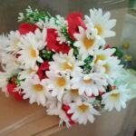 Flori artificiale cu margarete si maci 30cm