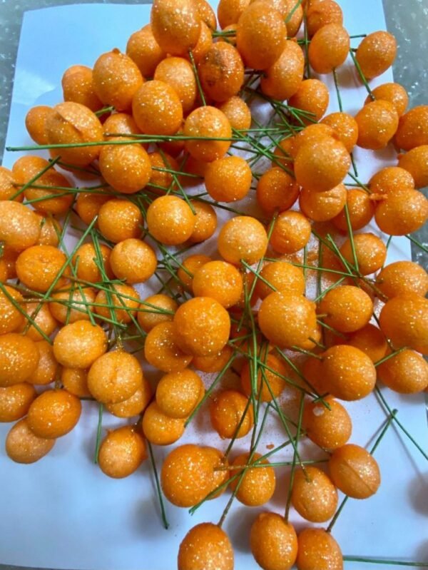 Pick globulete portocaliu&glitter 2 cm