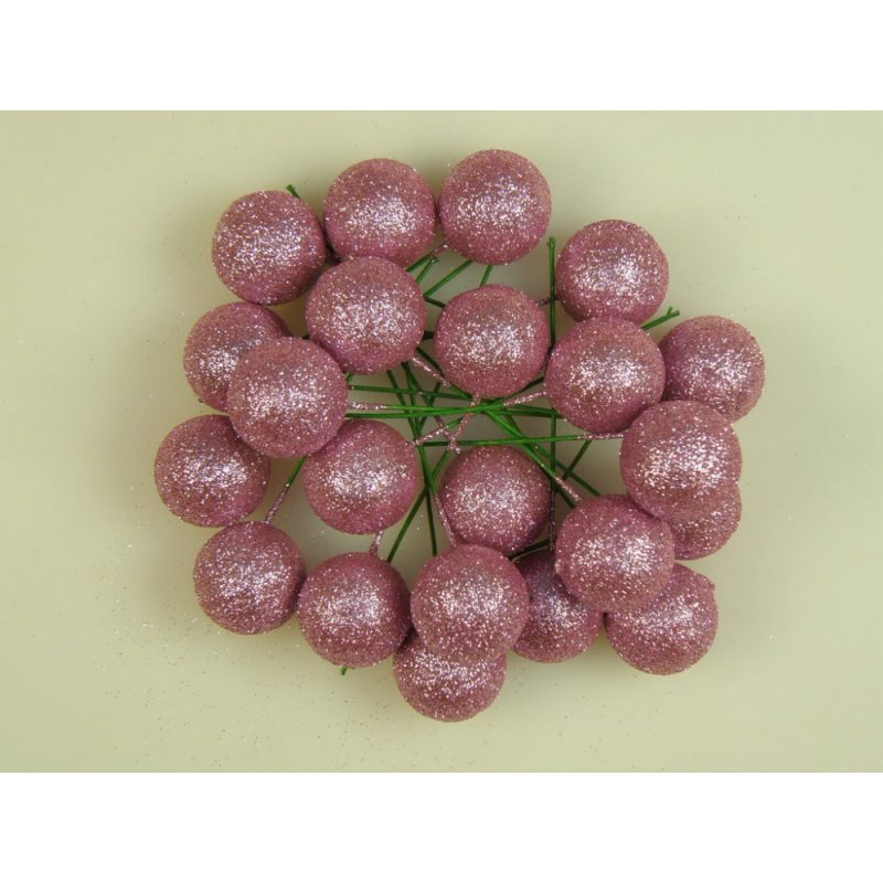 Pick globulete roz&glitter 2cm