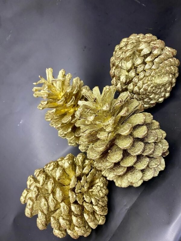 Conuri cu glitter auriu 10-15 cm -