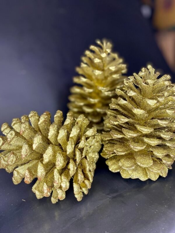 Conuri cu glitter auriu 10-15 cm