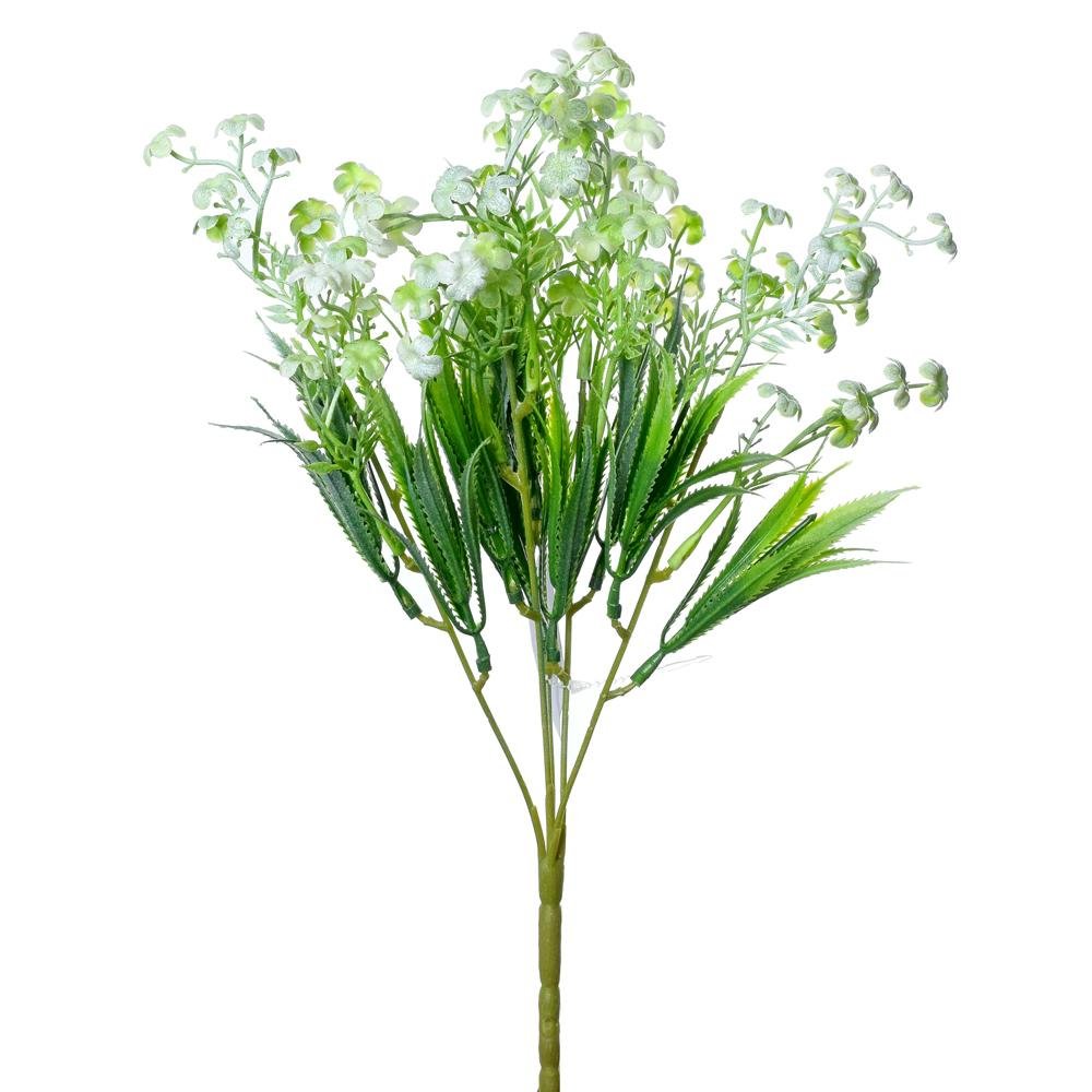 Buchet decorativ cu flori albe 34cm