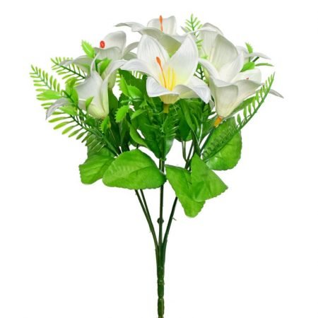 Floare artificiala crini albi 33cm