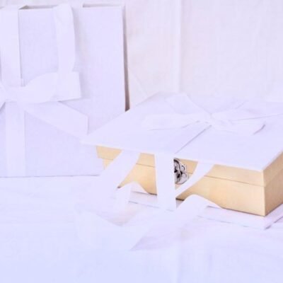 Set cutii velvet cu mâner alb