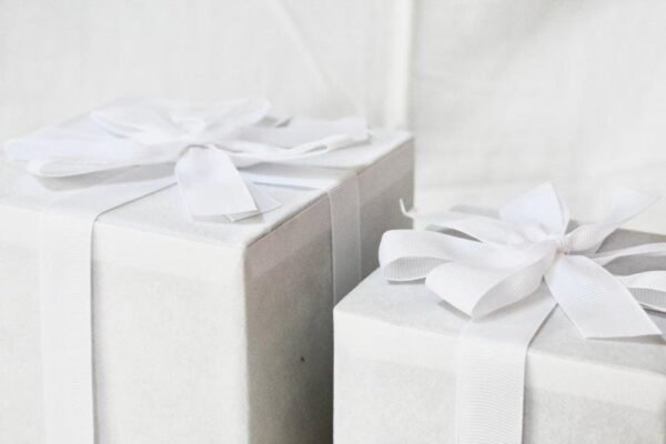 Set cutii velvet cub alb -