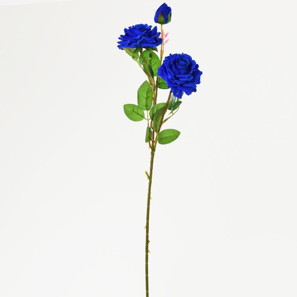 Trandafir 63cm albastru artificial