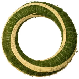 Coronita paie cu sisal si sorg 25 cm verde