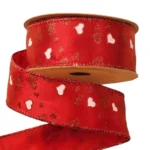 Panglica saten model inima 38mmx6,4m