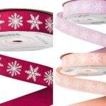 Panglica grosgrain fulg de nea 20m