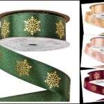 Panglica saten fulg de nea 25mmx20m