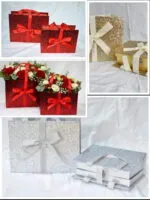 Set cutii tip poseta glitter 2buc