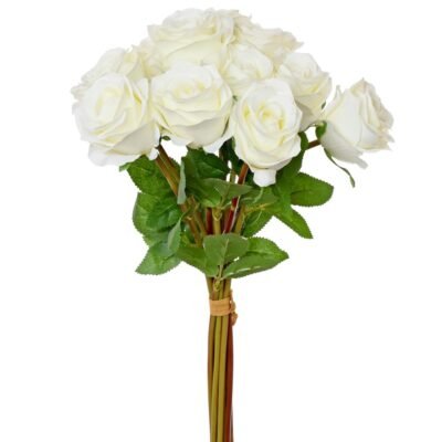 Buchet de trandafiri alb 40 cm