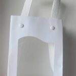 Geanta alba cu fereastra 14x11x8 cm