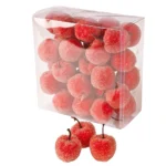 Mere decorative zaharisite, roșu, 3 cm, set 35 buc.