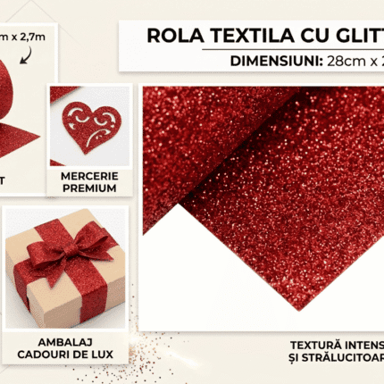 Rola textila cu glitter 28cmx2,7m