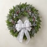 Panglică din satin de Crăciun fulg de nea strălucitor 64 mmx6,4 m albă