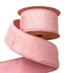 Panglica blana cu bordura de sarma roz pudrat