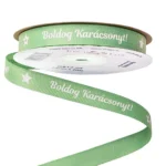 Panglică grosgrain Boldog Karácsonyt!12mmx20m