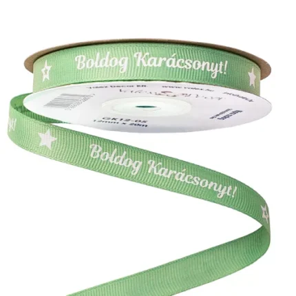 Panglică grosgrain Boldog Karácsonyt!12mmx20m