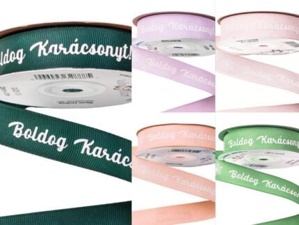 Panglică grosgrain Boldog Karácsonyt!20mmx20m