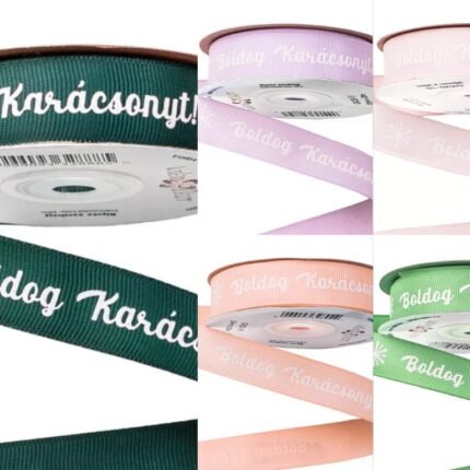 Panglică grosgrain Boldog Karácsonyt!20mmx20m