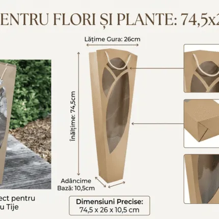 Set punga Boheme cu fereastra 74,5x26x10,5cm 10buc
