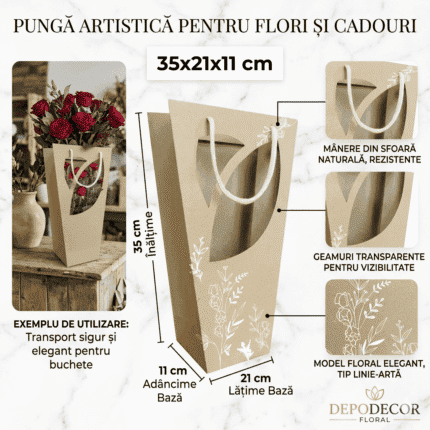 Set punga Boheme 35x21x11cm 10buc