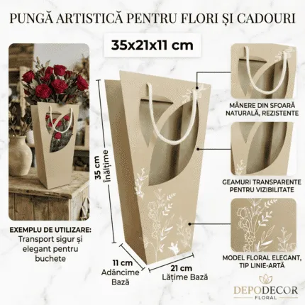 Set punga Boheme 35x21x11cm 10buc