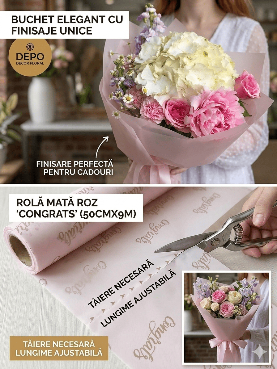 Rola celofan Congrats 50cmx9m Rola celofan Congrats 50cmx9m