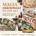Panglică de Crăciun cu chenar de sârmă 64mmx6.4m
