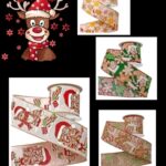 Panglică de Crăciun cu chenar de sârmă 64mmx6.4m