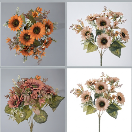 Buchet de flori de floarea-soarelui din mătase 42cm