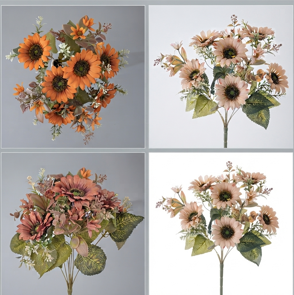 Buchet de flori de floarea-soarelui din mătase 42cm Buchet de flori de floarea-soarelui din mătase 42cm