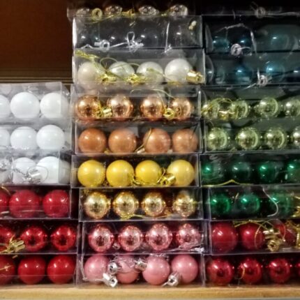 Set de 12 globuri de Crăciun de 2,5 cm