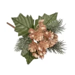 Pick decorativ din con și crengi de pin–16 cm