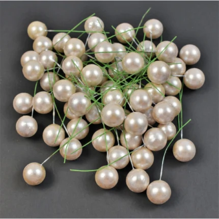 Bobite decorative albe1,5 cm 80buc