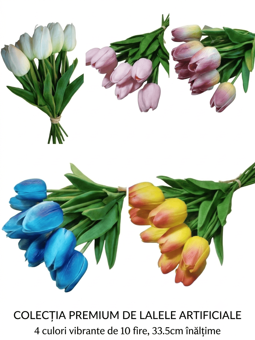 Buchet de lalea real touch, 10 fire, 33.5cm Buchet de lalea real touch, 10 fire, 33.5cm