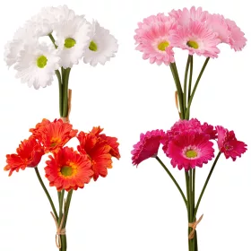 Gerbera real touch, 6 fire, 27cm
